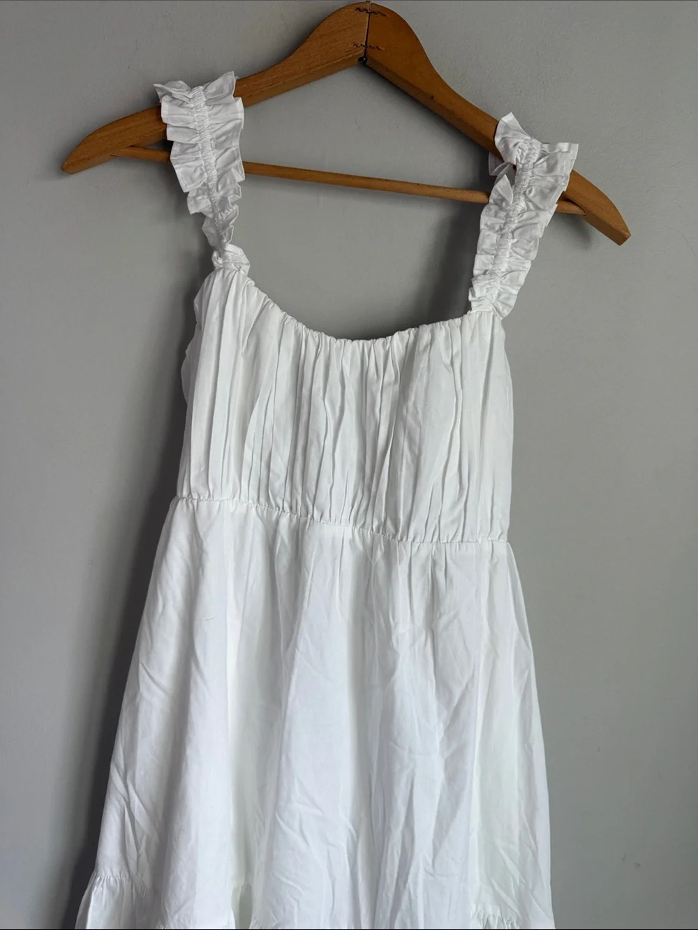 NEW Abercrombie & Fitch poplin bow back ruffle strap maxi dress MP